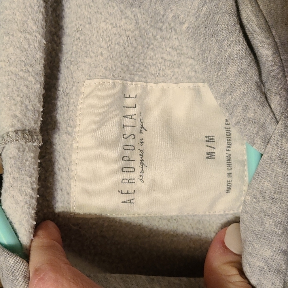Aéropostale Grey Hoodie Sz M - Picture 7 of 8